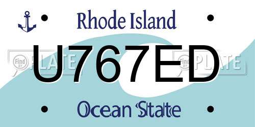 U767ED Rhode Island License Plate