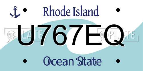 U767EQ Rhode Island License Plate