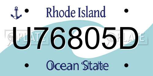 U76805D Rhode Island License Plate