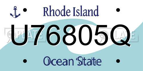 U76805Q Rhode Island License Plate