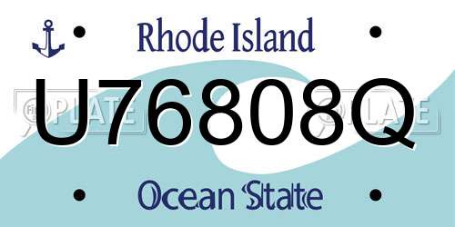 U76808Q Rhode Island License Plate