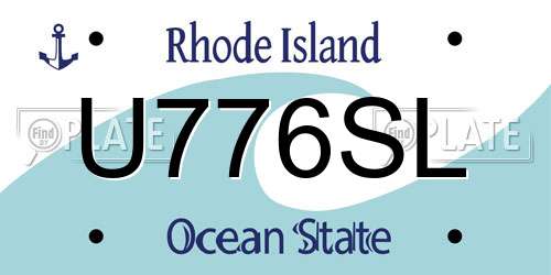 U776SL Rhode Island License Plate