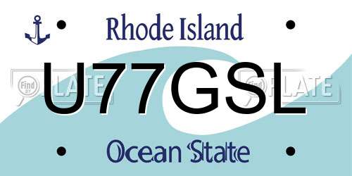 U77GSL Rhode Island License Plate