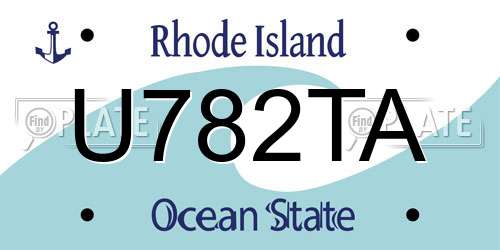 U782TA Rhode Island License Plate