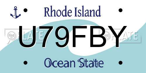 U79FBY Rhode Island License Plate