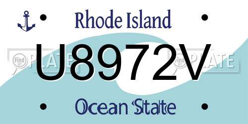 U8972V Rhode Island License Plate
