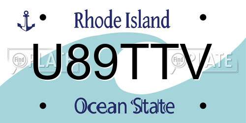 U89TTV Rhode Island License Plate
