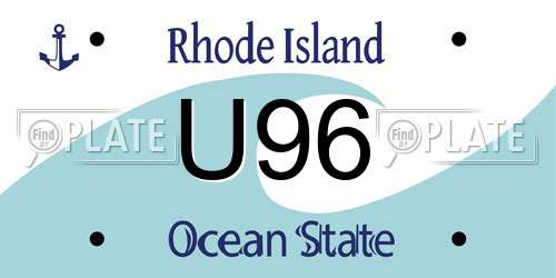 U96 Rhode Island License Plate