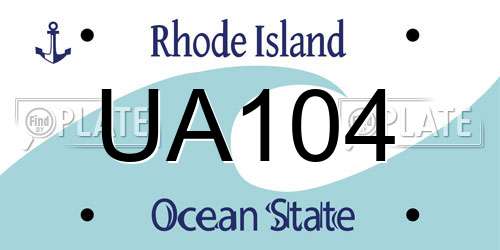 UA104 Rhode Island License Plate
