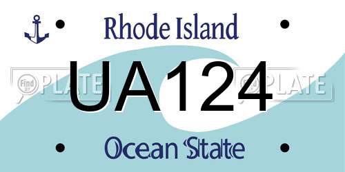 UA124 Rhode Island License Plate