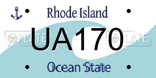 UA170 Rhode Island License Plate