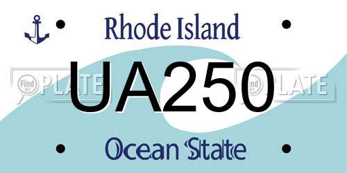 UA250 Rhode Island License Plate