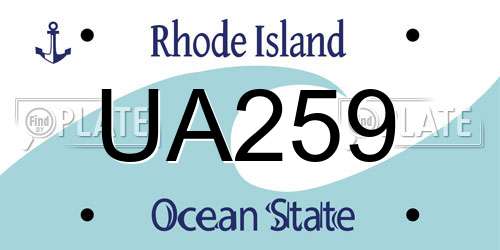 UA259 Rhode Island License Plate