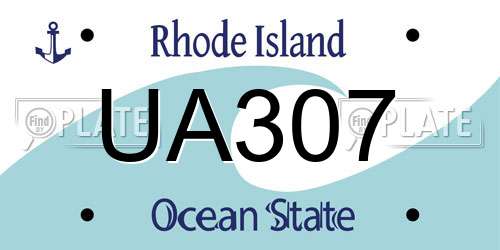 UA307 Rhode Island License Plate