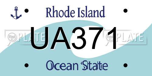 UA371 Rhode Island License Plate