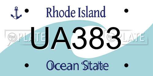 UA383 Rhode Island License Plate