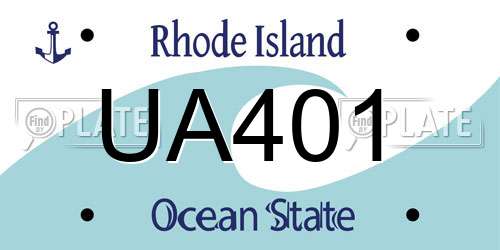 UA401 Rhode Island License Plate