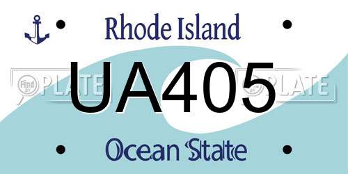 UA405 Rhode Island License Plate