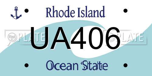 UA406 Rhode Island License Plate