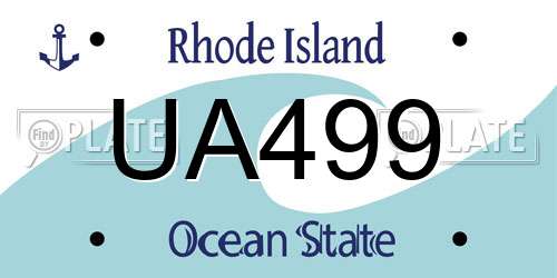 UA499 Rhode Island License Plate