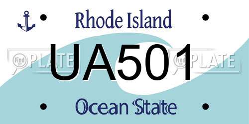 UA501 Rhode Island License Plate