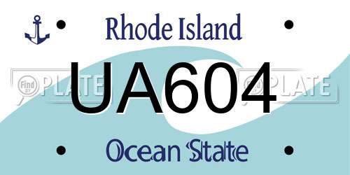UA604 Rhode Island License Plate