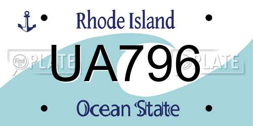 UA796 Rhode Island License Plate