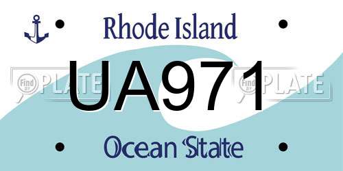 UA971 Rhode Island License Plate