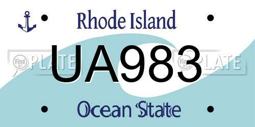 UA983 Rhode Island License Plate