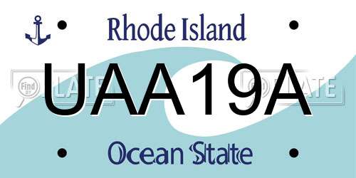 UAA19A Rhode Island License Plate