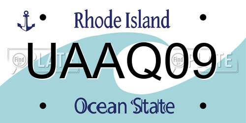 UAAQ09 Rhode Island License Plate