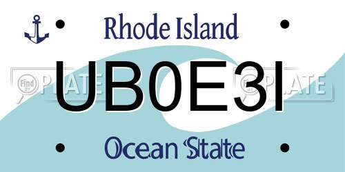 UB0E3I Rhode Island License Plate