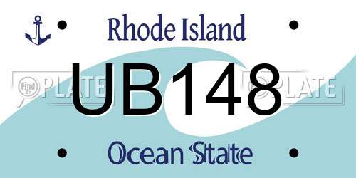 UB148 Rhode Island License Plate