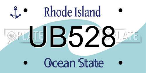 UB528 Rhode Island License Plate