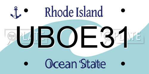 UBOE31 Rhode Island License Plate