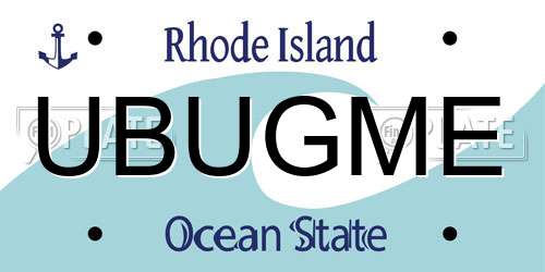 UBUGME Rhode Island License Plate
