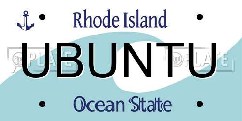UBUNTU Rhode Island License Plate