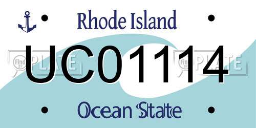 UC01114 Rhode Island License Plate