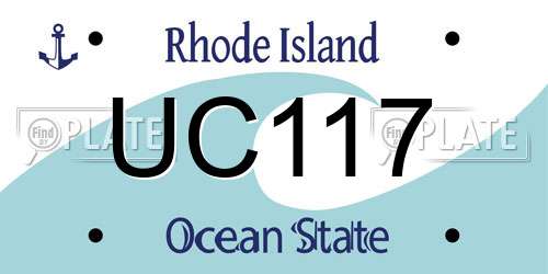 UC117 Rhode Island License Plate