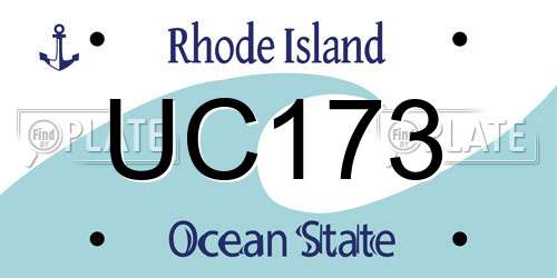 UC173 Rhode Island License Plate