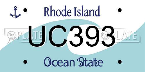 UC393 Rhode Island License Plate