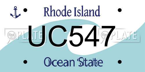 UC547 Rhode Island License Plate