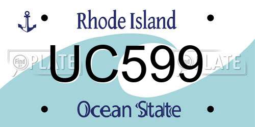 UC599 Rhode Island License Plate