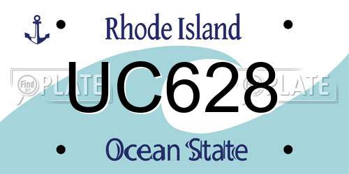UC628 Rhode Island License Plate