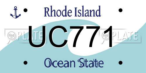 UC771 Rhode Island License Plate