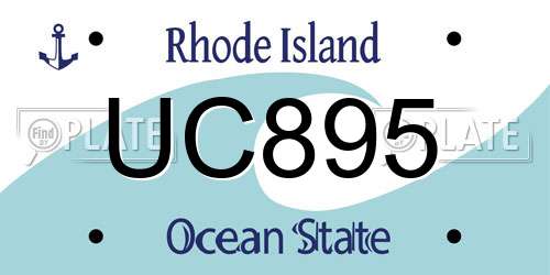 UC895 Rhode Island License Plate