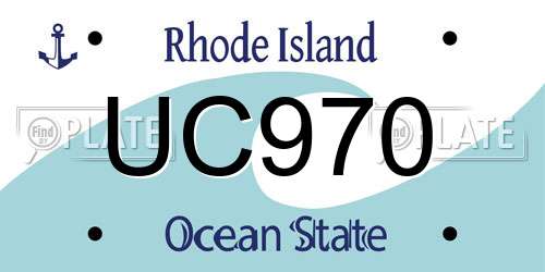 UC970 Rhode Island License Plate