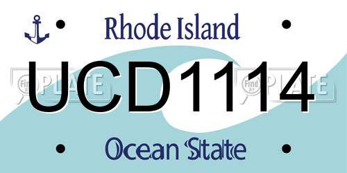 UCD1114 Rhode Island License Plate