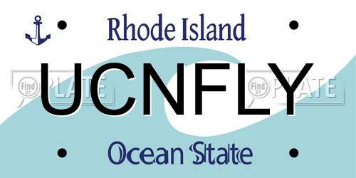 UCNFLY Rhode Island License Plate