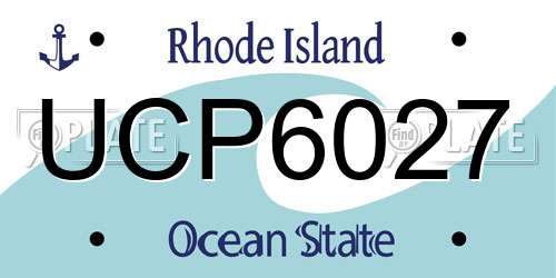 UCP6027 Rhode Island License Plate
